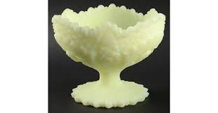 Custard Satin Round Compote (Height X Width) by Fenton ...