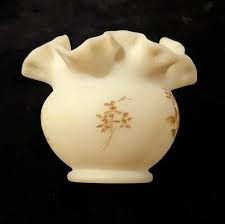 VINTAGE FENTON CUSTARD GLASS BOWL FLOWERS SIGNED C. SMITH | eBay