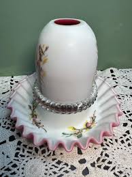 Antique FAIRY LAMP LANTERN Cased Pink Satin Ruffled Roses - Etsy