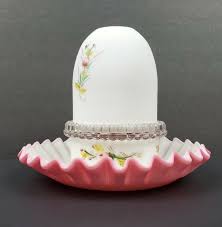 Fenton for LG Wright Moss Rose 4pc Fairy Lamp Light Cased Pink Hand Painted EUC | eBay