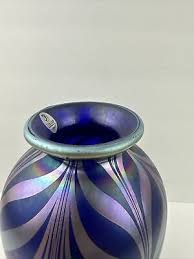 Fenton Art Glass Connoisseur Collection 2002 "Favrene Feathers" Vase Dave Fetty | eBay