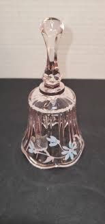 Fenton Glass Pink Bell Hand Painted Flowers Artist Signed | eBay
