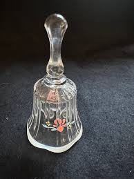 Fenton Clear Opalscent ,small Bell,artist Signed With Pink ...