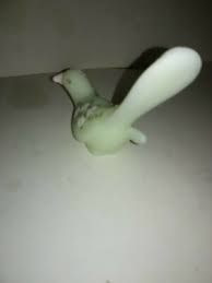 FENTON Pink Blossom Satin Custard Happiness Bird ~ Hand ...