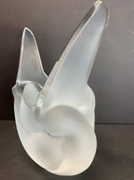 Lalique Sylvie Vase Super Heavy Art Glass Crystal Love Birds ...