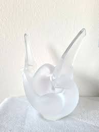 Lalique France Entwined Frosted Crystal Glass Vase Doves ...