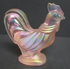Fenton Art Glass Rooster Chicken Figurine Statue Sculpture ...