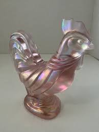 Fenton 95th Anniversary Pink Iridescent Rooster | eBay