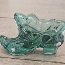 Hand Painted Fenton Art Glass Slipper - Etsy