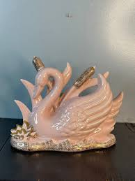 Vintage Atomic Retro Baby Pink Swan Bird Mid Century ...