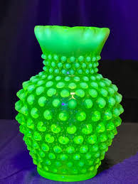 Uranium- Fenton- Hobnail- syrup pitcher -crimped spout ...