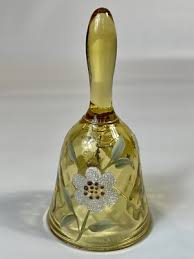 Vintage Fenton Hand Painted Golden Yellow Glass Bell Artist Signed 4-1/2" | eBay Australia
