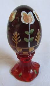 FENTON LIMITED EDITION RED,GOLD,AMBERINA HAND PAINTED TULIPS ...