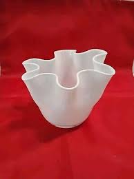 Vintage Fenton Milano Style Vase White Ruffled | eBay