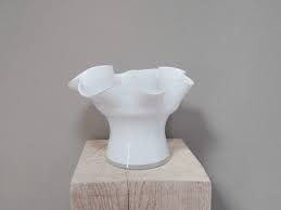 Retro White Glass Vase | Fazzoletto | Handkerchief ...
