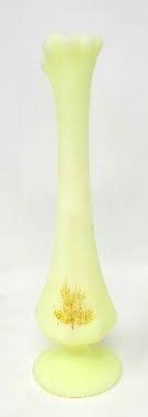Fenton Artist Signed Stevens Custard Satin Glass 8" Swung ...