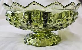 Vintage Fenton Emerald Green Hobnail Glass 6 Candle Holder ...