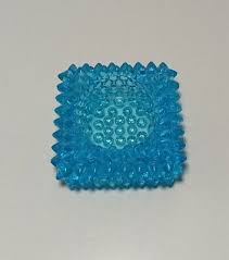 VTG Fenton Blue Hobnail Square Salt Cellar Ashtray, Tea light Candle Holder | eBay