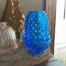 Fenton | Accents | Fenton Hobnail Dake Blue Two Piece Fairy Lamp | Poshmark