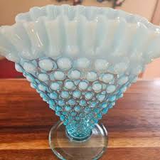Fenton | Accents | Fenton Glass Aqua Blue Opalescent Hobnail ...