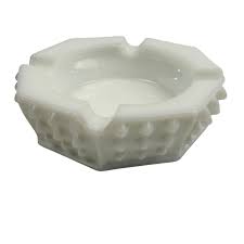 Fenton White Milk Glass Hobnail Octagon Shape Four Slot ...