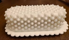 Fenton Hobnail White Milk Glass Butter Dish MCM 1960s Rare Vintage | eBay
