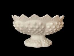 HOBNAIL MILK GLASS Pedestal Bowl…fenton…candleholder…multipurpose Bowl…centerpiece…candlestick Holder…vintage Designer Bowl…1950s # W.T. - Etsy