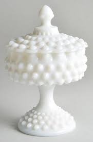 Hobnail Milk Glass Compote & Lid by Fenton | Replacements, Ltd.