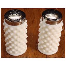 Hobnail Milk Glass by Fenton Salt and Pepper Shaker Set. For Sale at Ruby Lane