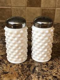 Fenton Milk Glass Hobnail Kitchen Salt & Pepper Shakers White | eBay
