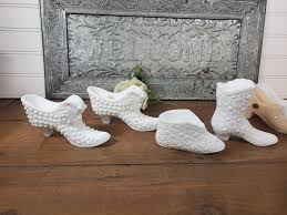 Vintage Miniature Shoes - Choose From Milk, Almond and Iridescent Glass - Etsy