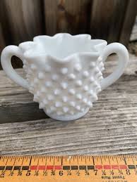 Fenton Hobnail Star Creamer And Sugar Bowl White Milk Glass Vintage 2pc Set | eBay