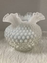 Vintage Fenton Opalescent Hobnail Ruffled Vase 5'' Excellent Condition | eBay