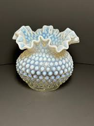 Vintage Fenton 1950's Hobnail Vase French Pearl and Blue Color - Etsy