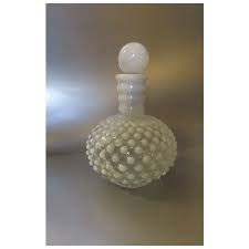 Vintage White Fenton Hobnail Perfume Bottles and Tray. For Sale at Ruby Lane