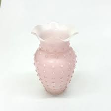 Mid 20th Century Mixed Pink and White Glass Vessel Curation Ft. Fenton - Group of 5 | Chairish