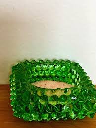 Vintage Green Hobnail Salt Cellar, 1940's Fenton Glass Salt ...