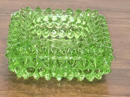 Vintage Green Hobnail Glass Trinket Dish Candle Holder - Etsy