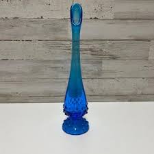Vintage Retro Fenton Sky Blue White Slag Glass Thumb Print Swung Vase End of the Day Milk Glass Mid Century Modern Scalloped Pedestal - Etsy