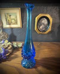 Vtg Blenko Blue Crackle Glass 12 In Vase | Mercari