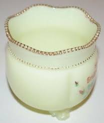 Antique Custard Footed Souvenir Dish Bridgewater S.D. South Dakota w/ Rose | eBay