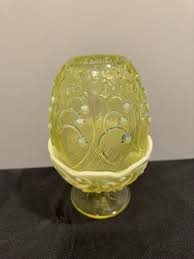 Fenton Fairy Lamp Lily of the Valley Opalescent Uranium ...