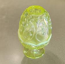Vintage FENTON Uranium Glass Lily of the Valley Fairy Lamp ...
