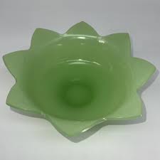 Vintage Fenton Jadeite Lotus Bowl 9” Green Art Glass 1930's | eBay