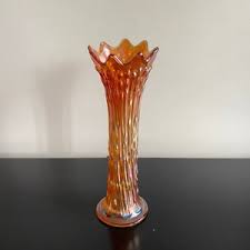 Vintage Fenton "april Showers" Carnival Glass Vase in Marigold, 11 Inch Swung Glass Vase, Circa 1920's - Etsy