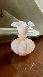 Fenton 1940's Dusty Pink Melon Overlay Glass 8” Vase - Etsy