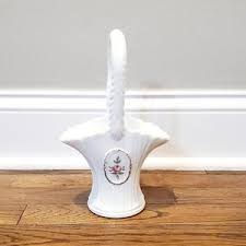 Westmoreland 1978 M A Lash Painted Rose Milk Glass Basket - Etsy