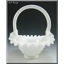 Fenton OVG Milk Glass Basket Fine Cut and Block No 9137. For ...
