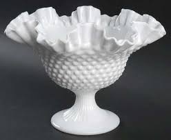 Hobnail Milk Glass 9" Footed Bowl by Fenton | Replacements, Ltd.
