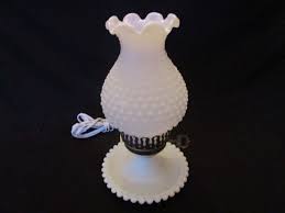 Fenton Milk Glass Hobnail Electric Lamps | eBay